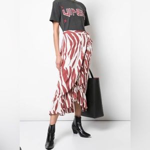 Annie Bing Zebra Lucky Wrap midi skirt